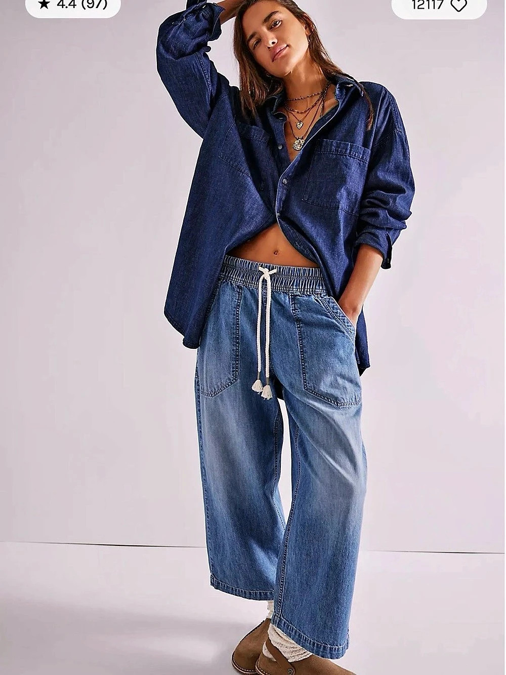 We The Free Blue Boyfriend Jeans